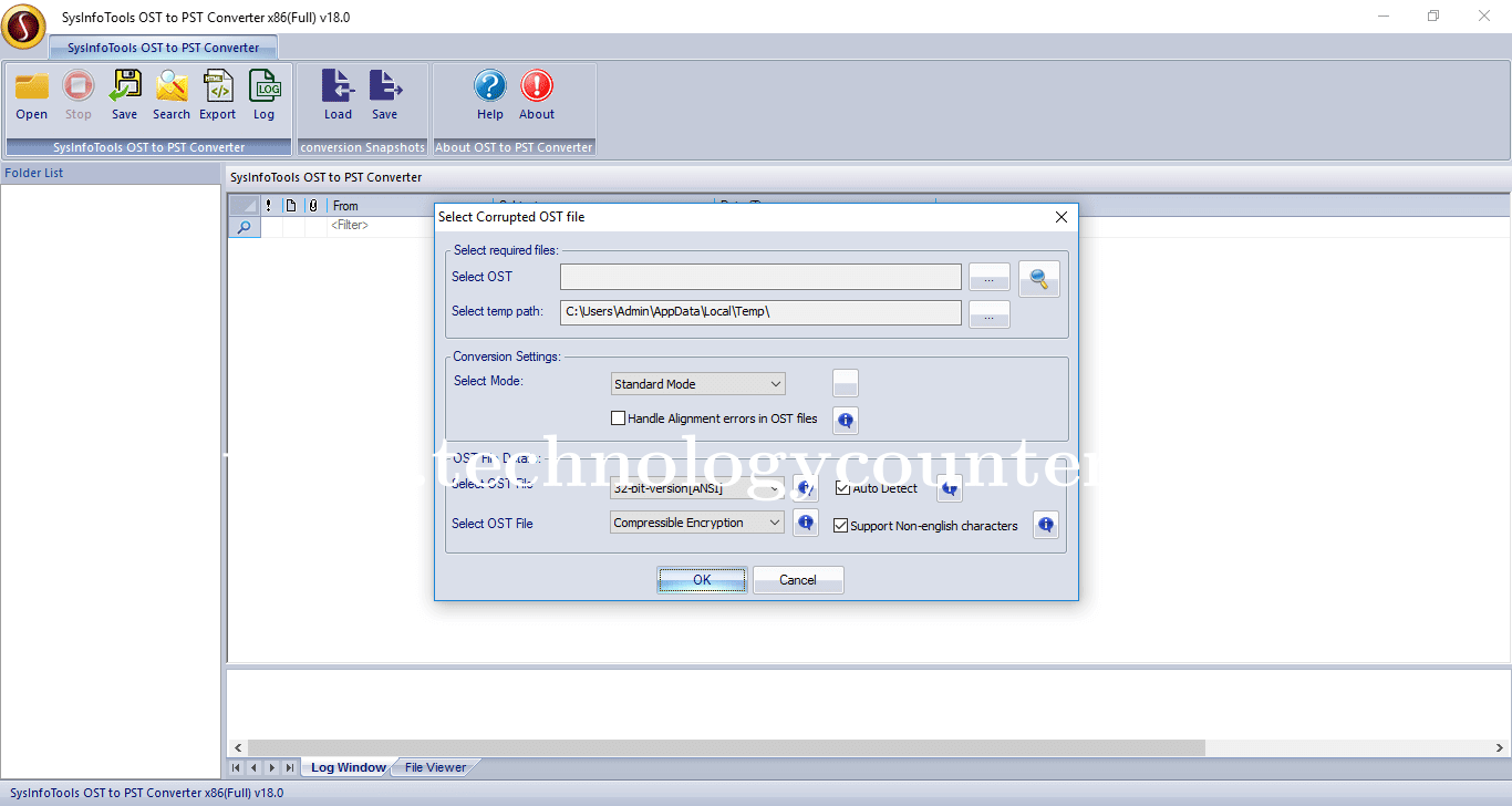 SysInfos OST to PST Converter Screenshots